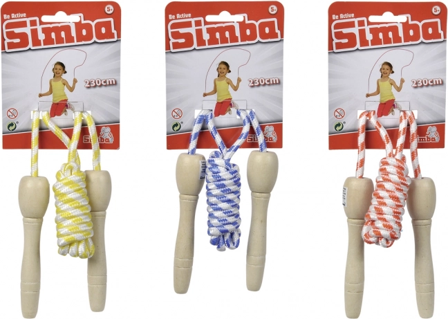 Skákací lano Simba Be Active s dřevěnými rukojeťmi 230 cm