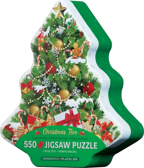EUROGRAPHICS Puzzle Vánoční Stromeček v Kovové Krabičce 550 Dílků