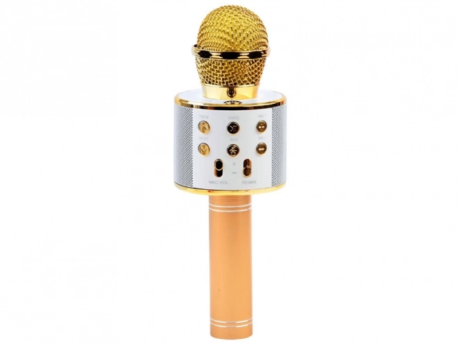 Bezdrátový karaoke mikrofon s reproduktorem – Zlatá