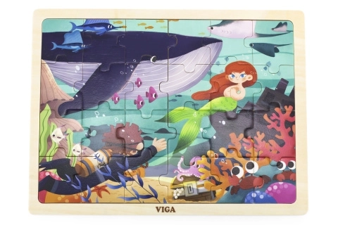 Viga dřevěné puzzle tajemství moře