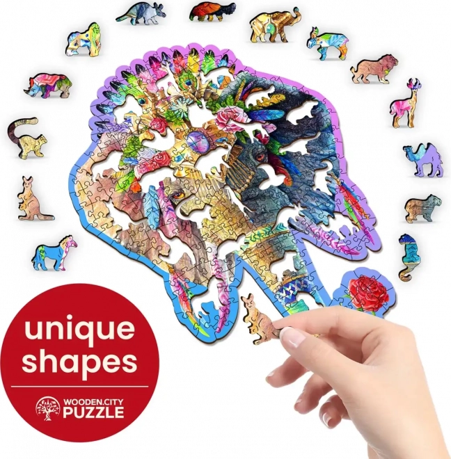 Dřevěné puzzle Elegantní slon od WOODEN CITY, 250 dílků