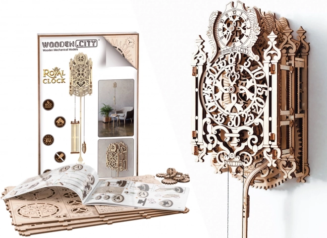 Dřevěný 3D puzzle Královské hodiny