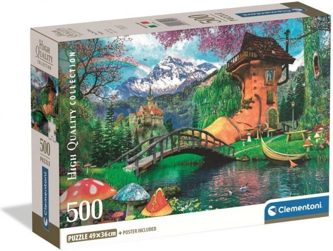 Puzzle Dům ve tvaru boty 500 dílků