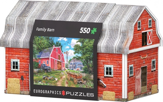 EUROGRAPHICS Puzzle v plechové krabičce Rodinný statek 550 dílků