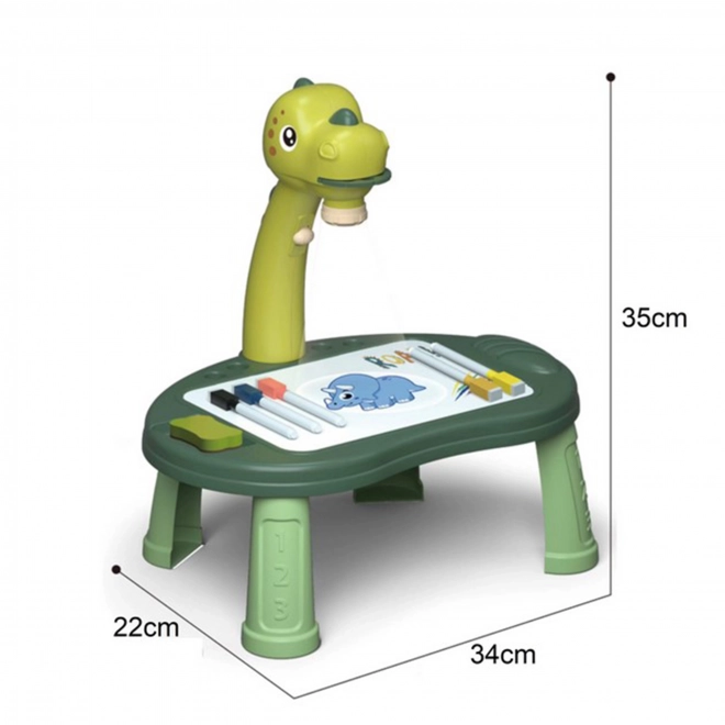 Dětská kreslicí tabule s projektorem Dinozaur