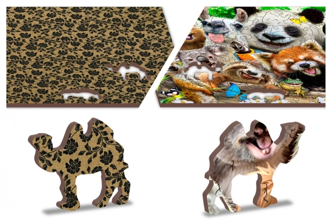 Dřevěné puzzle medvědí ráj