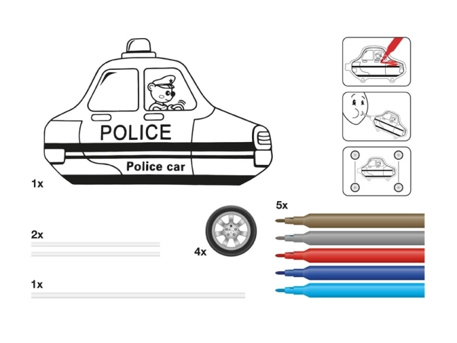 Kreativní sada Policie Nafukovací auto