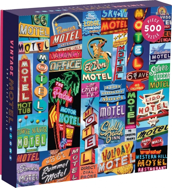 Čtvercové puzzle motelové poutače 500 dílků