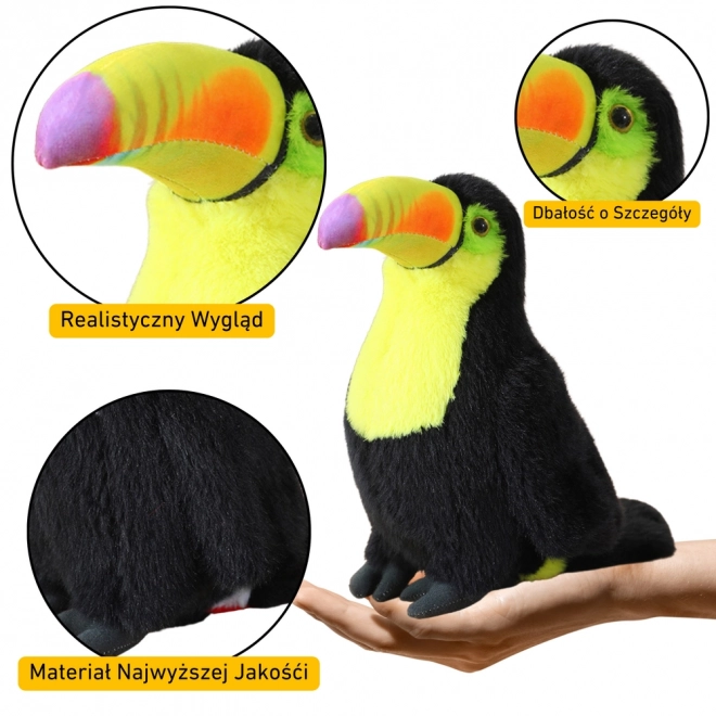 Plyšový tukan maskot žlutý 35 cm