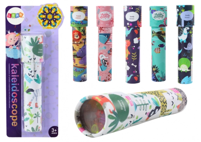 Dětský kaleidoskop se zvířátky – bílý