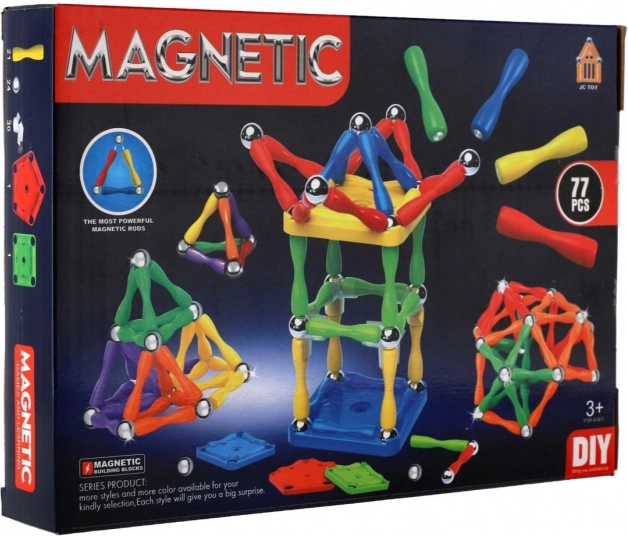 Magnetická stavebnice pro děti - 77 dílků