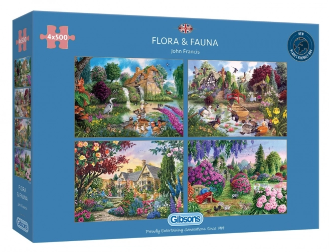 Gibsons Puzzle Flora a Fauna 4x500 dílků