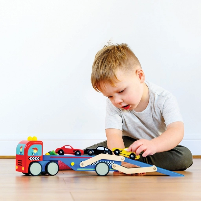Dřevěný tahač s autíčky Le Toy Van