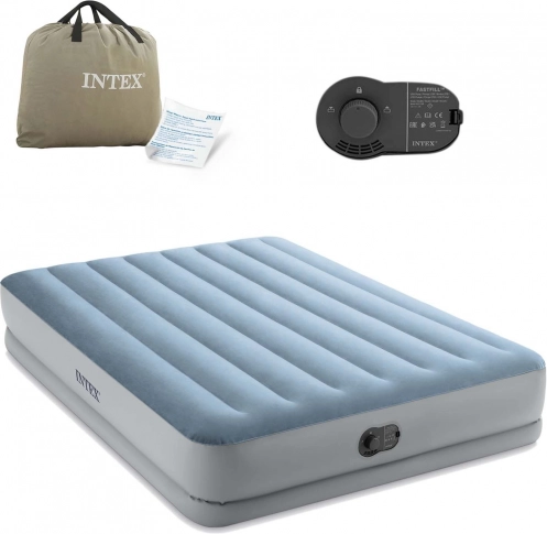 Nafukovací dvoulůžková postel INTEX 203 × 152 × 36 cm s vestavěnou elektrickou pumpou