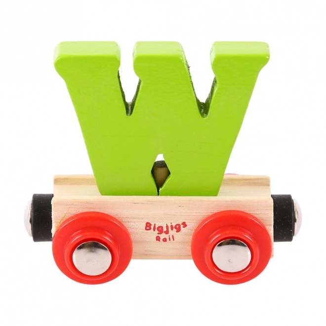 Bigjigs Rail Vagónek dřevěné vláčkodráhy - Písmeno W