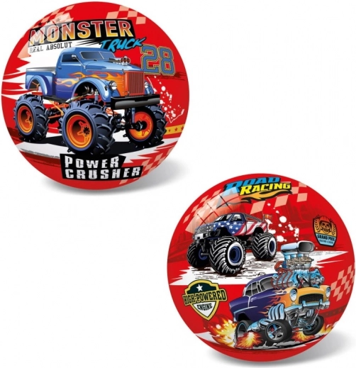 míč s motivem monster truck, 14 cm