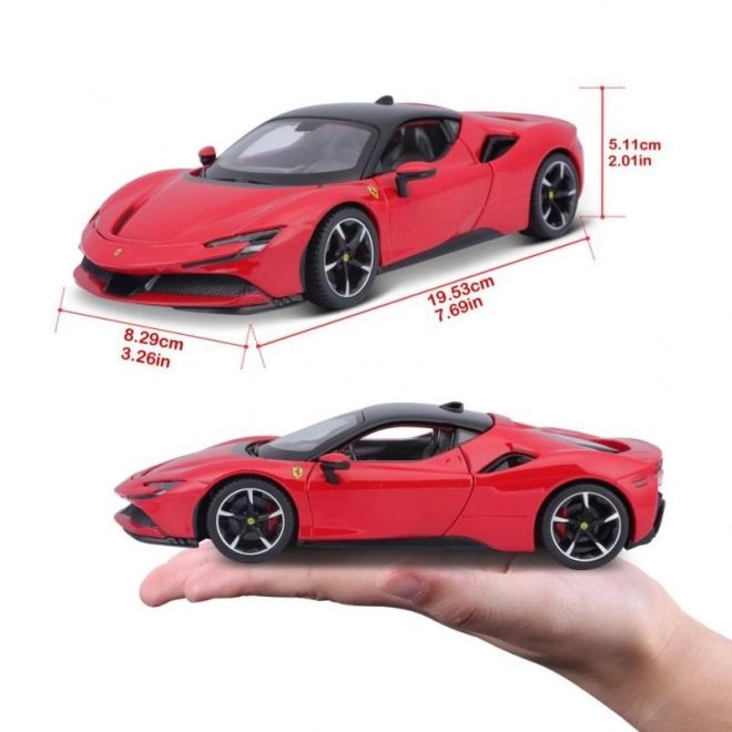 Model auta Ferrari SF90 Stradale červený 1:24 Bburago