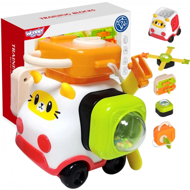 Woopie Montessori stavebnice auto kočka pro děti