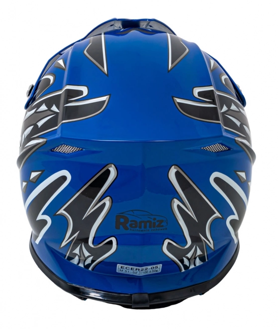 Motocyklová helma enduro modrá střední