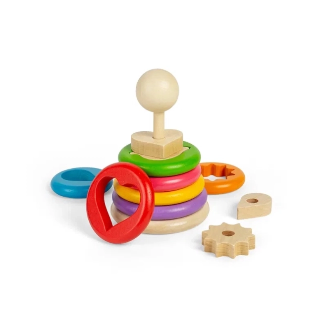 Bigjigs Toys nasazování tvarů na dřevěný stojan