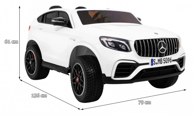 Mercedes GLC 63S dětské auto Bílý + 4x4 + MP4 + LED + Eco kůže + Pomalý start + EVA