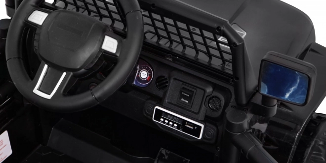 Mașină pe baterii Jeep Dark Night pentru copii + pornire lentă + EVA + LED audio – Černé