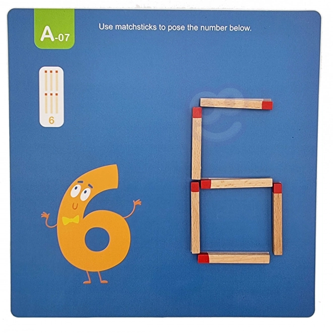 Dřevěná Montessori skládačka kreativní zápalky
