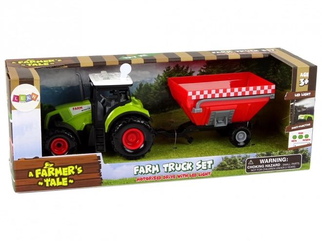Traktor Farm Odpojitelný přívěs na obilí Zvuk Zelená