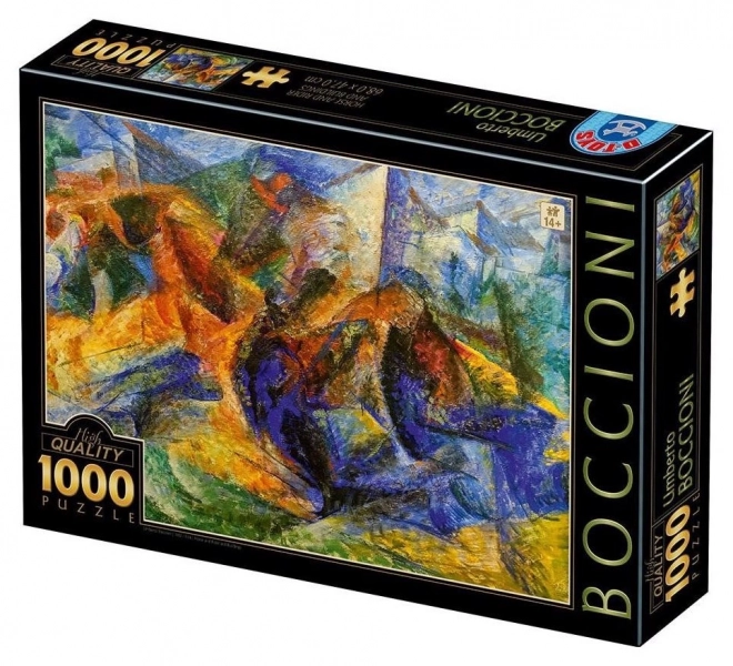 Puzzle kůň a jezdec a budovy 1000 dílků