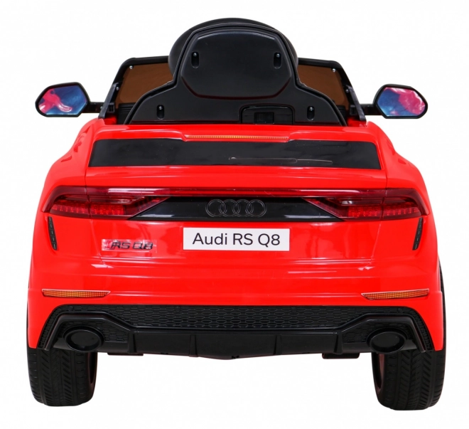 Audi RS Q8 Baterie auto + telecomandă + pornire lentă + EVA + LED + MP3 USB – Červená