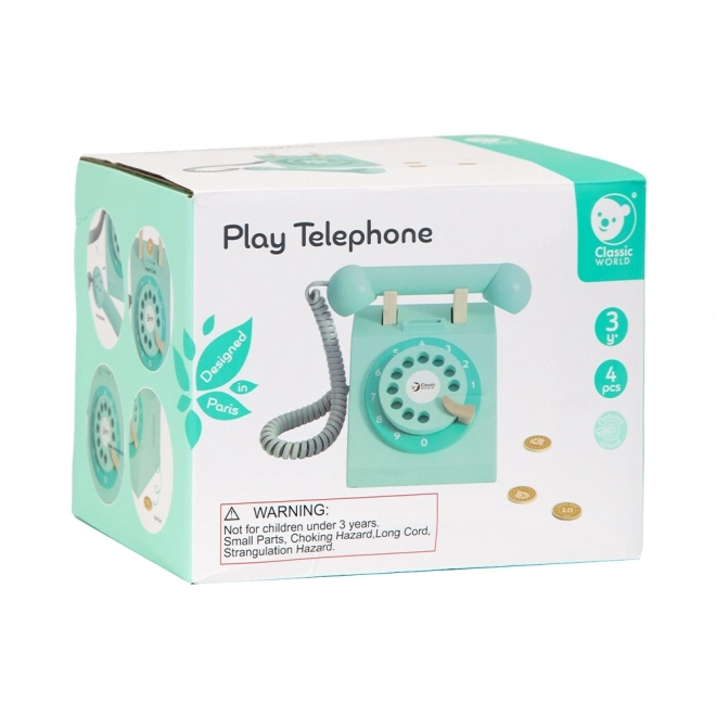 Klasický dřevěný telefon pro děti