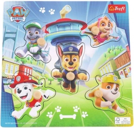Dřevěné mini puzzle PSI PATROL – 5 dílků