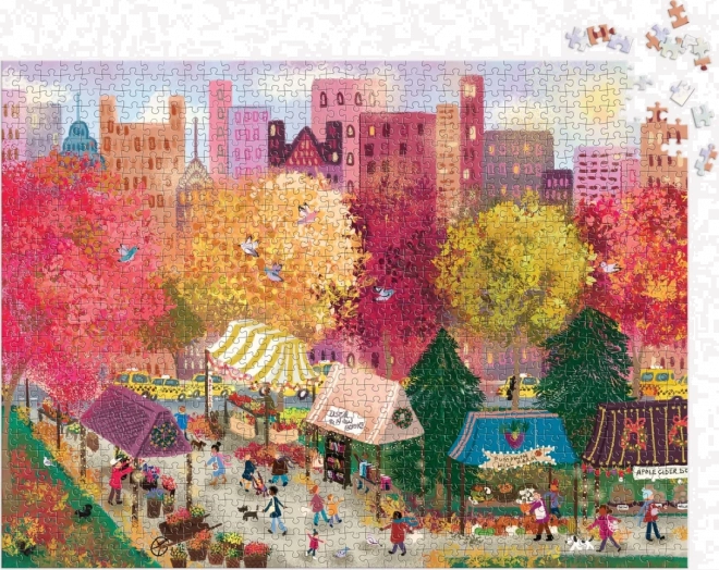 Puzzle Podzim na městském trhu 1000 dílků Galison