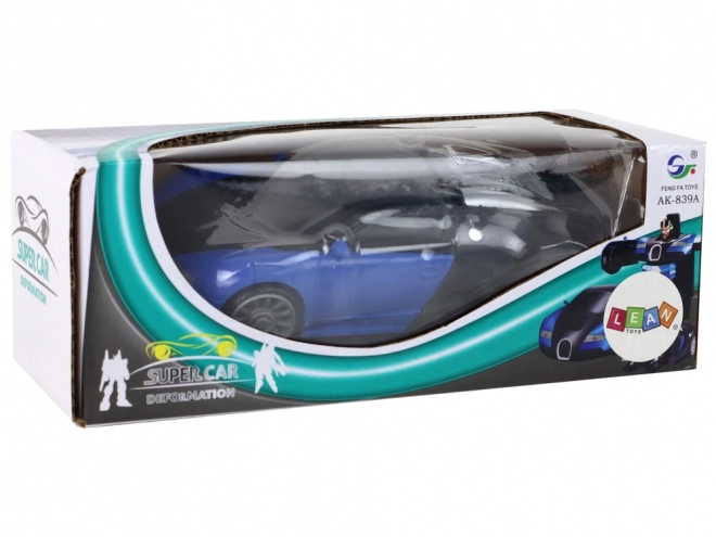 2 v 1 Bugatti Modré světelné efekty Car-Robot