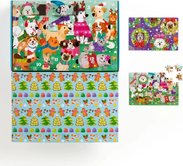 Předvánoční odpočítávání Puzzle sada 12 ks