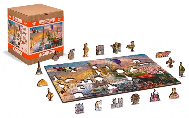 Dřevěné puzzle Jaro v Paříži