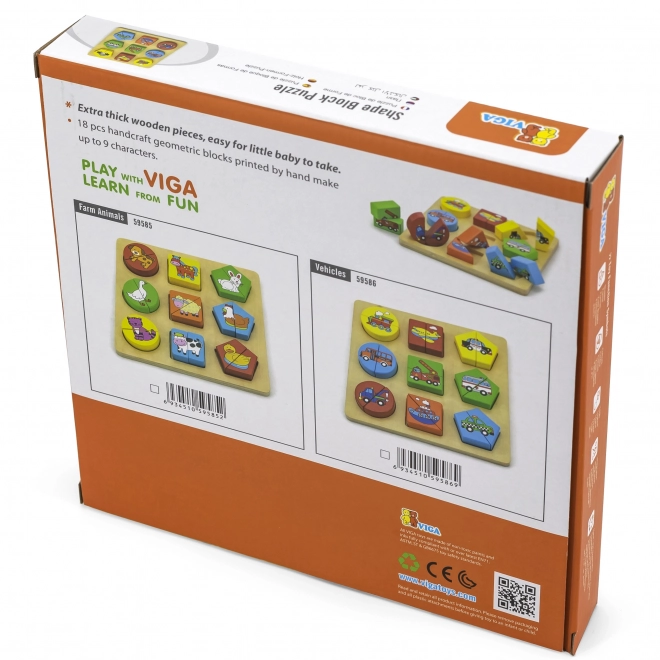 Dřevěné puzzle pro nejmenší v české krabici