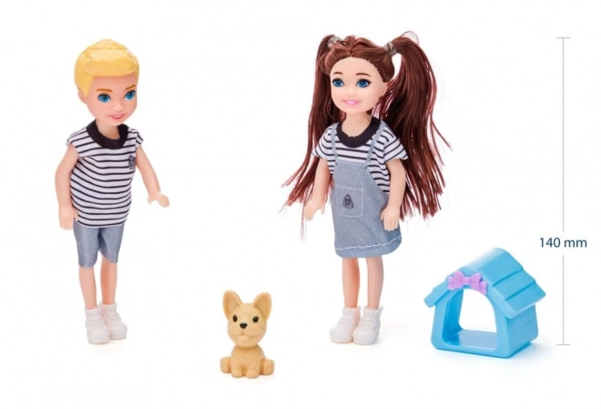 Woodyland Moderní rodina panenek s domácími mazlíčky