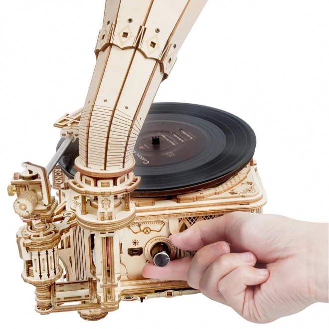 Rokr 3D dřevěné puzzle Klasický gramofon