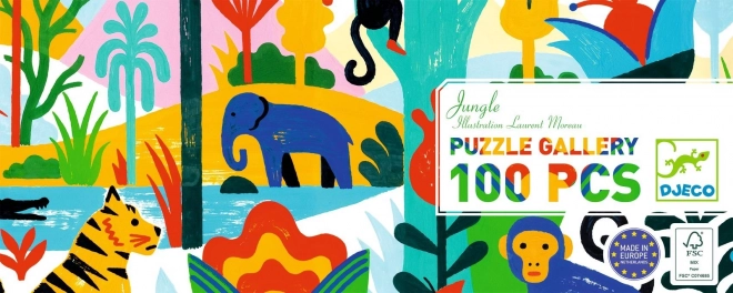 DJECO Panoramatické puzzle Džungle 100 dílků