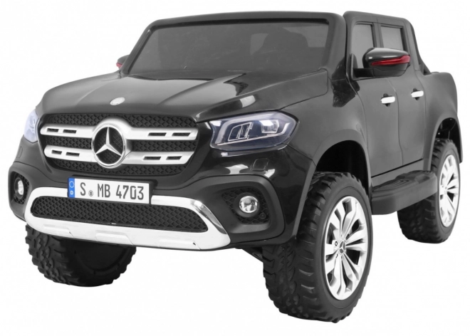 Mercedes Benz třídy X pro děti černý + dálkové ovládání + 4x4 + MP4 + nosič zavazadel + LED + EVA