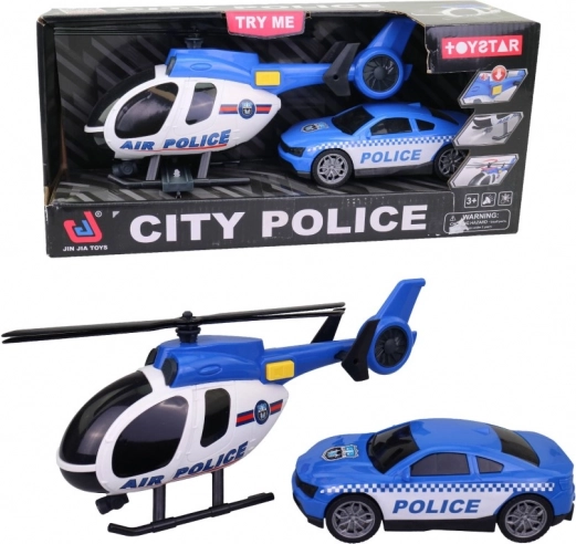 Vrtulník s policejním vozem