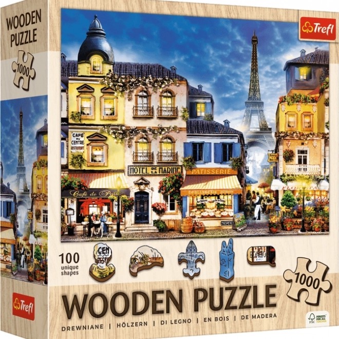 Dřevěné puzzle TREFL Francouzská ulička 1000 dílků