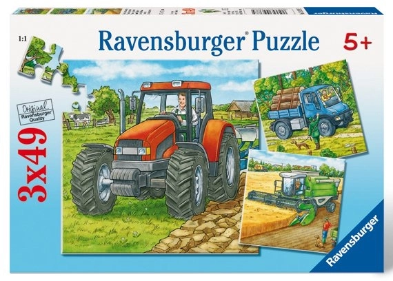 Puzzle Zemědělské stroje 3x49 dílků Ravensburger