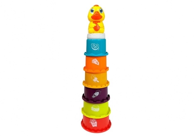 Edukační pyramida pro děti s hrnečky a kachničkou