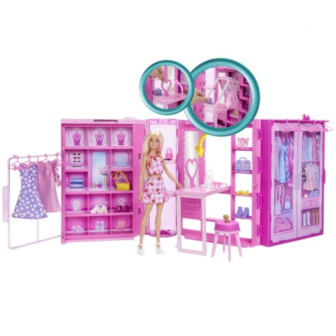 Barbie Šatník snů v pastelových barvách s panenkou
