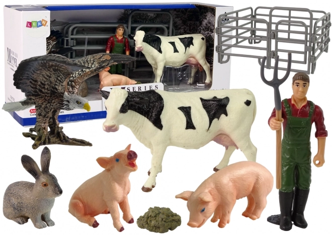 velká sada figurek zvířata na farmě