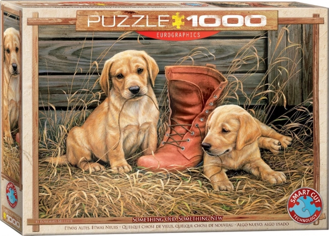EUROGRAPHICS Puzzle Štěňata se starou botou 1000 dílků