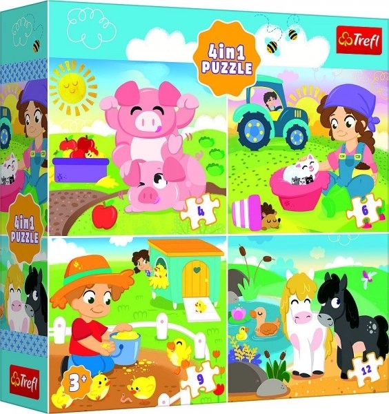 Puzzle Zvířátka na Vsi