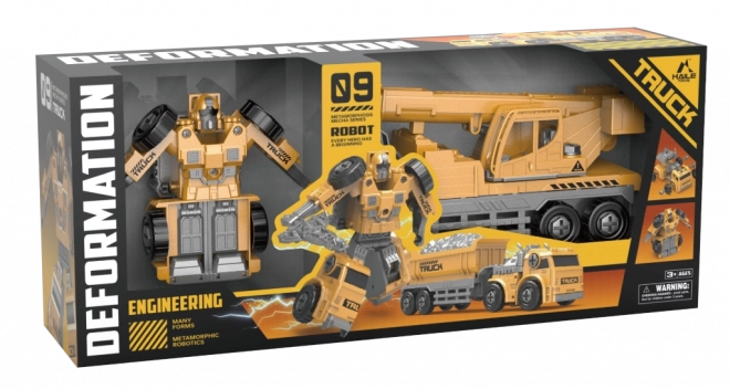 Transformující se nákladní automobil jeřáb - robot